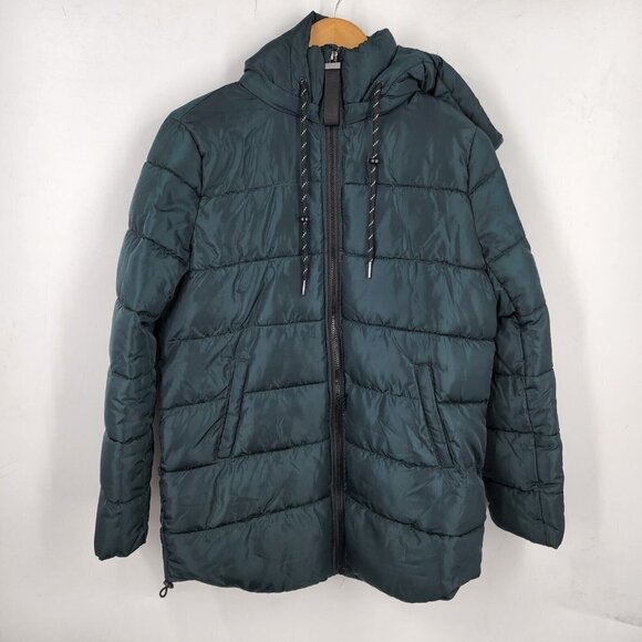 SEBBY Women's 3/4 Puffer Jacket In Bottle Green Size S NWT - Picture 2 of 12
